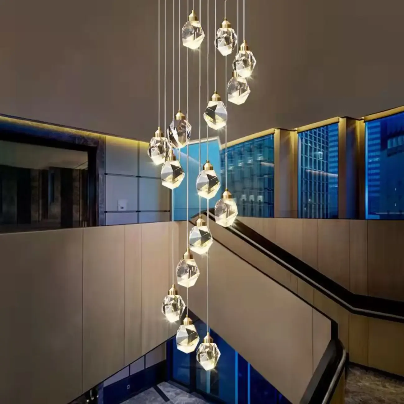 Modern Glass Crystal LED Pendant Light Chandelier for Home