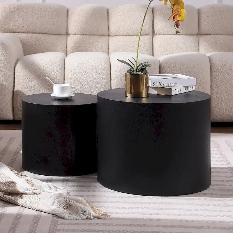 Veneer side table coffee table set of 2