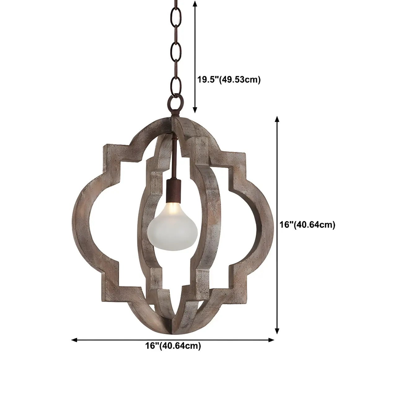 Classic Traditional Quatrefoil Wooden Candelabra Chandelier