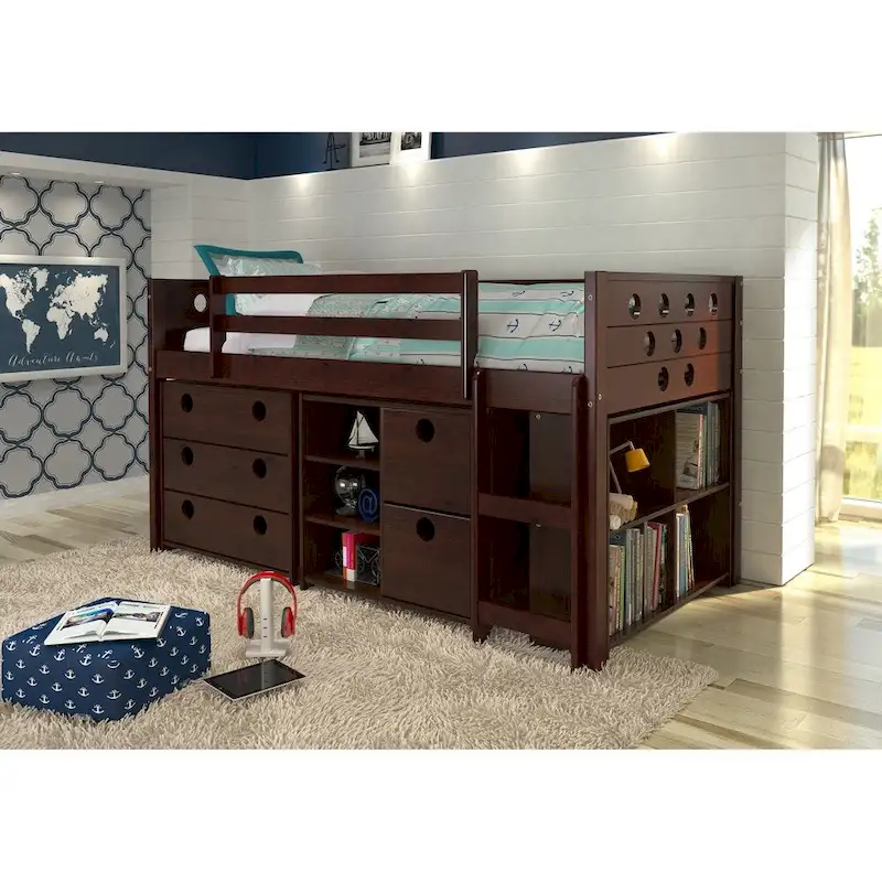 Donco Kids Circles Modular Low Loft Twin Bed