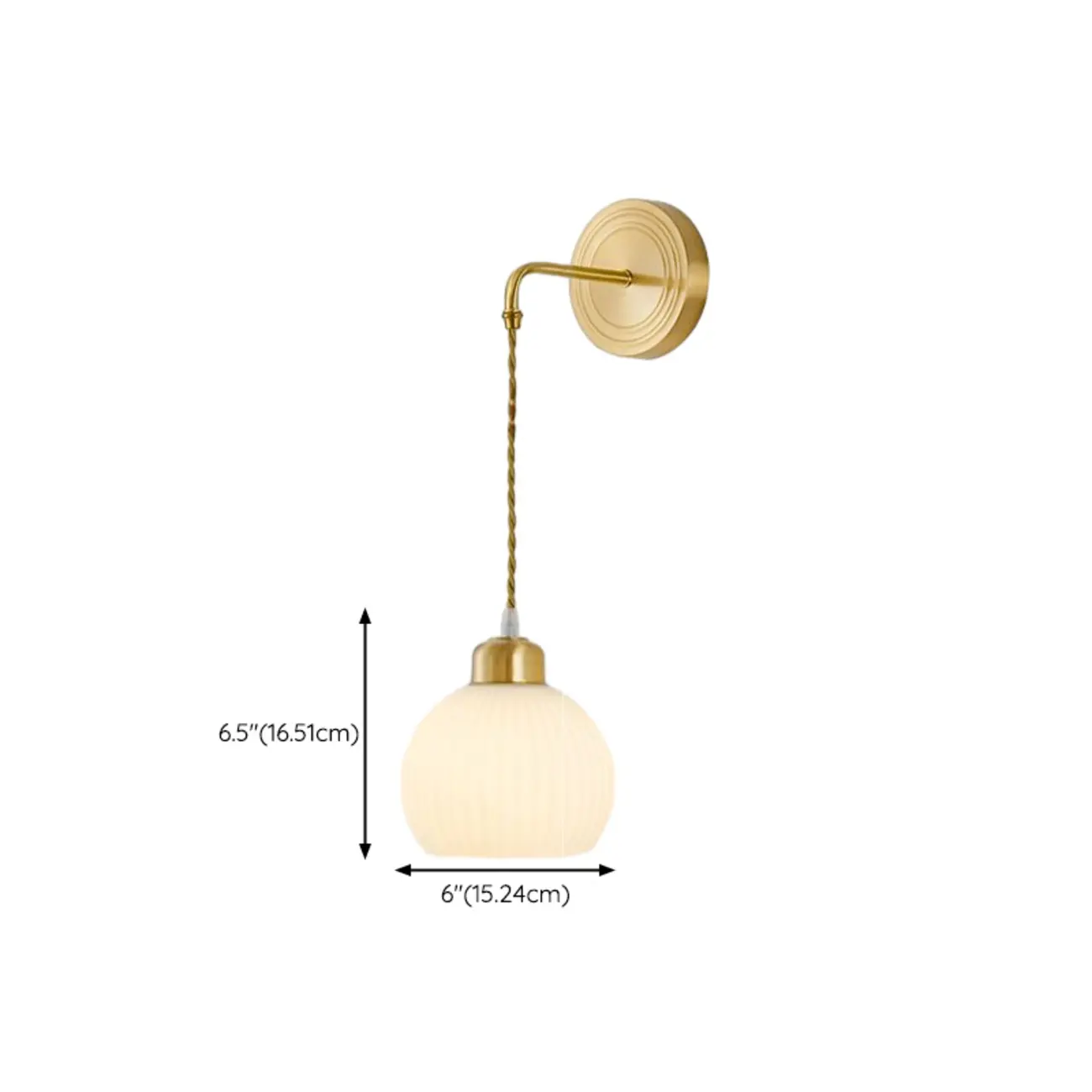 Modern Dual White Glass Dome Brass Wall Lamp