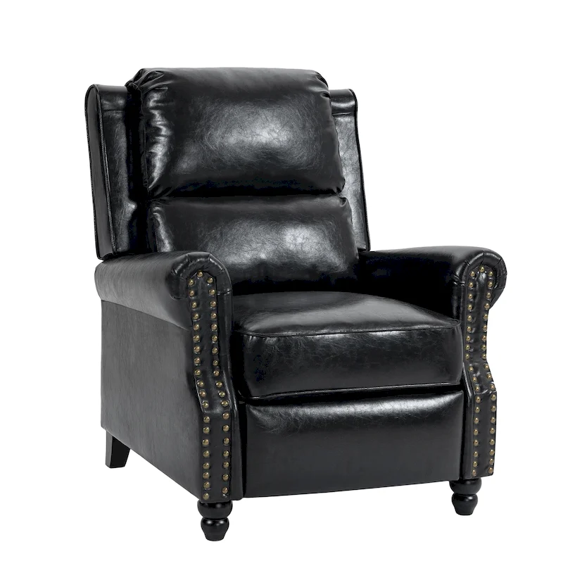 Manual Glider Pushback Recliner Chairs with Nailhead Trim
