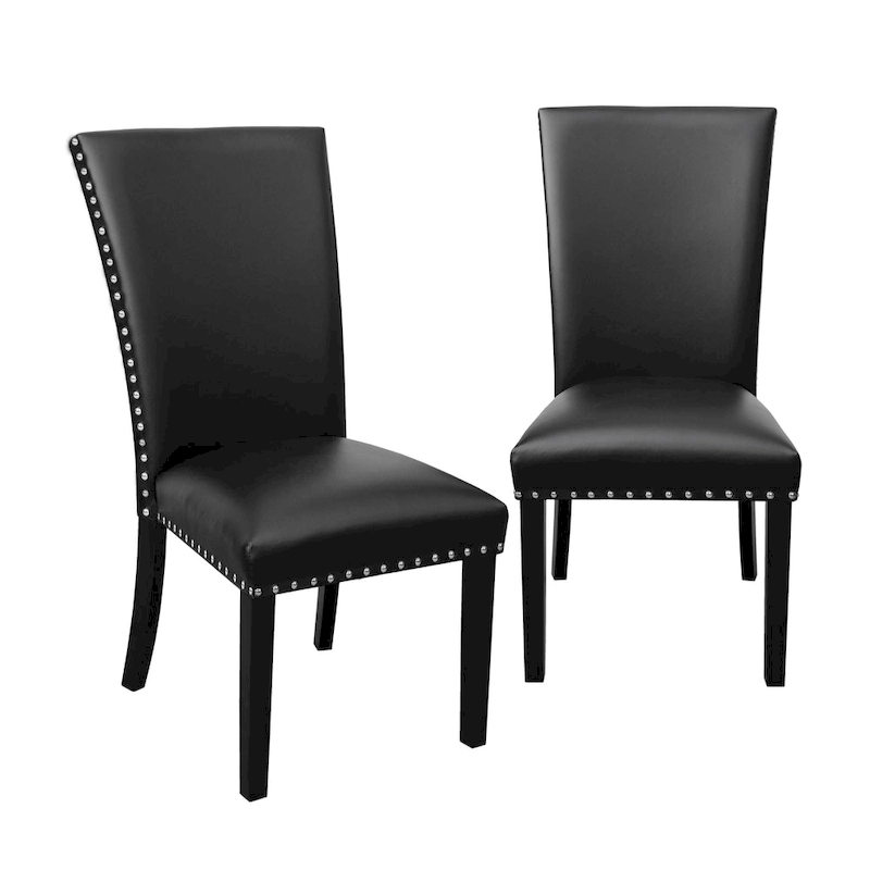Steve Silver Winlock Faux Leather Dining Chair with Nailheads, Set of 2