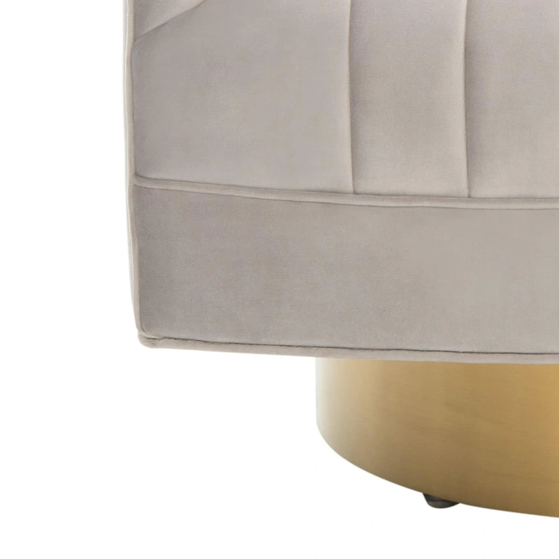 SAFAVIEH Couture Matejka Swivel Channel Tufted Barrel Chair - 28  W x 31  L x 30  H - 28Wx31Dx30H