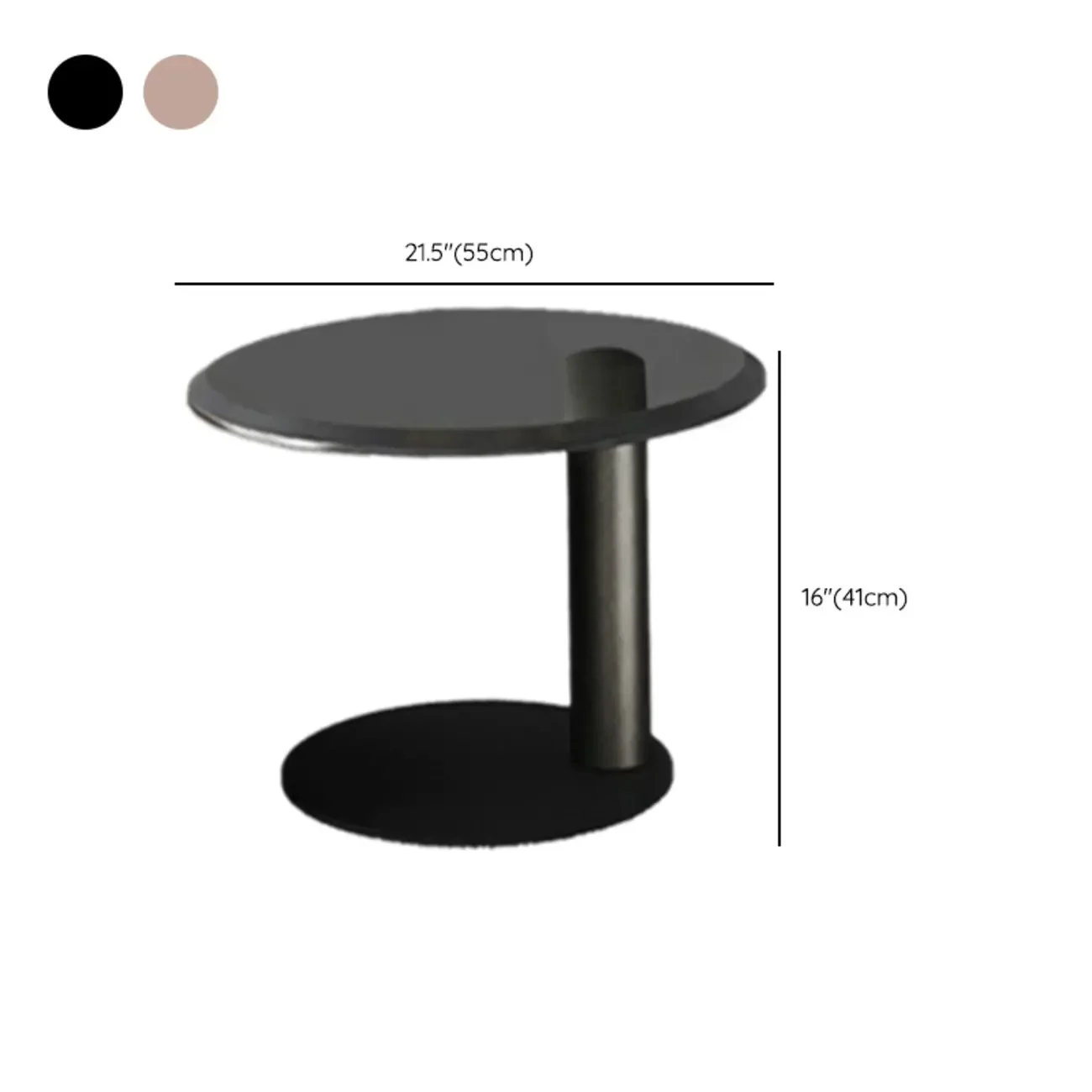 Tray Top Wood Walnut Abstract Base Round Coffee Table