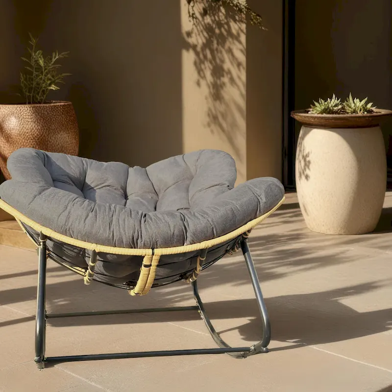 Egg Rocking Chair with Rattan Design