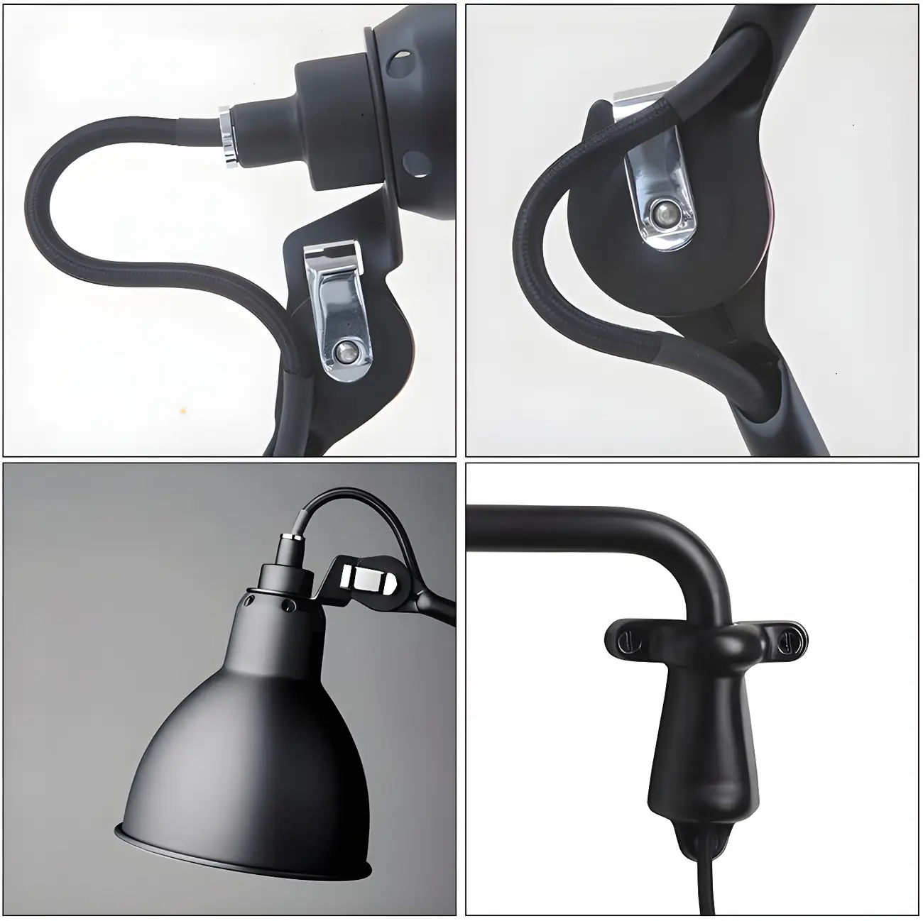 Industrial Black Swing Arm Aluminum Shade Wall Light