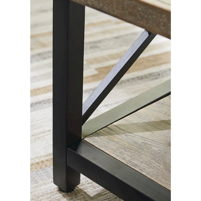 Two-Tone Brown and Black Coffee Table