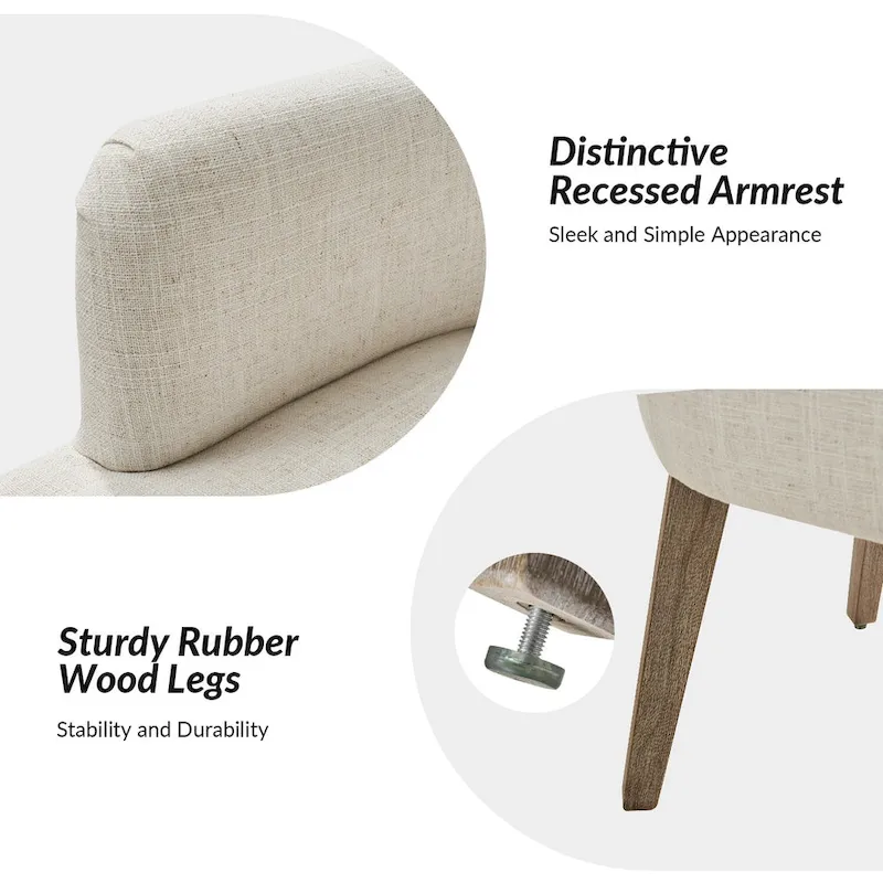 Farmhouse Upholstered Solid Wood Dining Chair Set of 2