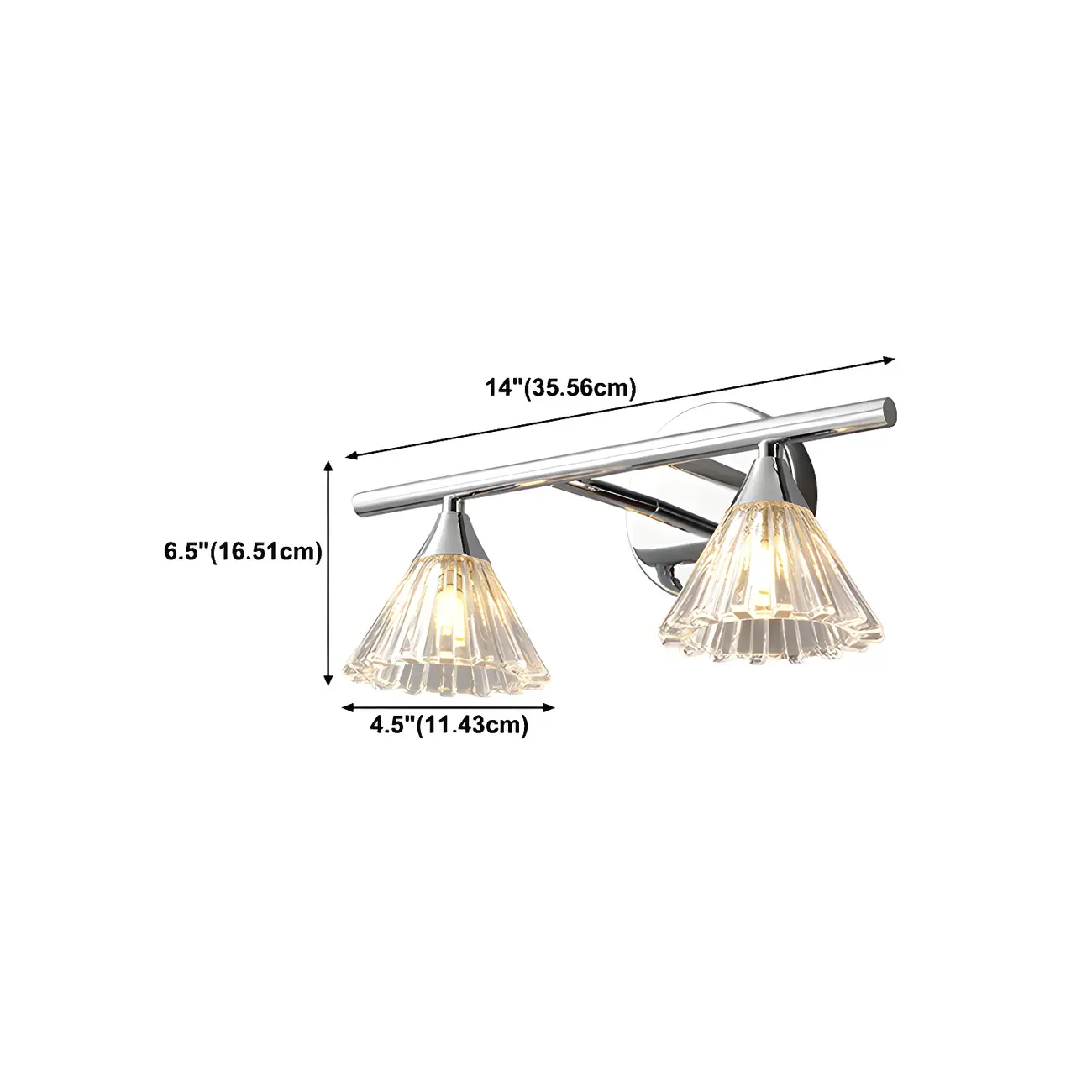 Modern Bell Glass Silver Bathroom Vanity Light