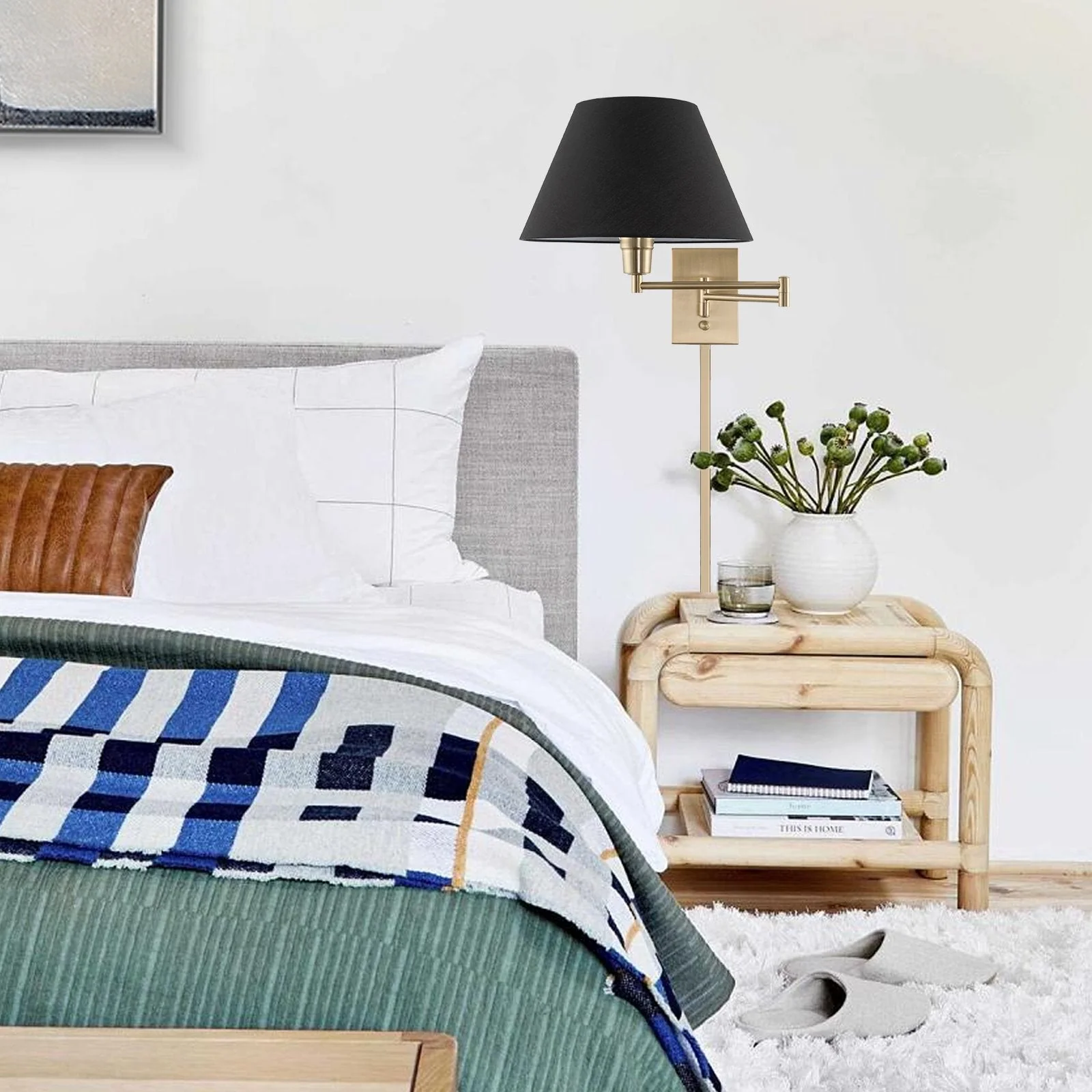 Cambridge 15 Modern Swing Arm Wall Lamp - Plug In/Wall Mount, 2-Pack