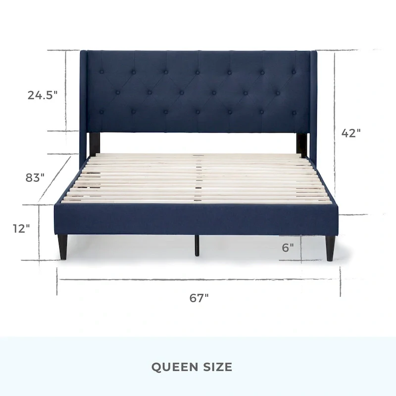 Brookside Isabelle Button Tufted Wingback Upholstered Bed