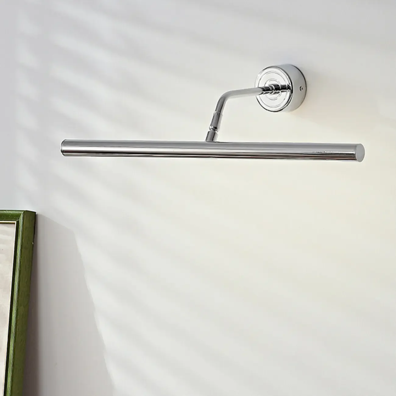 Modern Silver Metal tubular LED Wall Lamp with Angled Arm