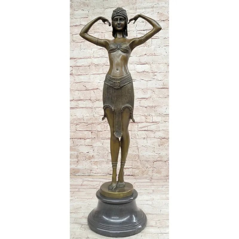 Illusion Of Virtue Art Deco Bronze Sculpture Statue By Demetre Chiparus
