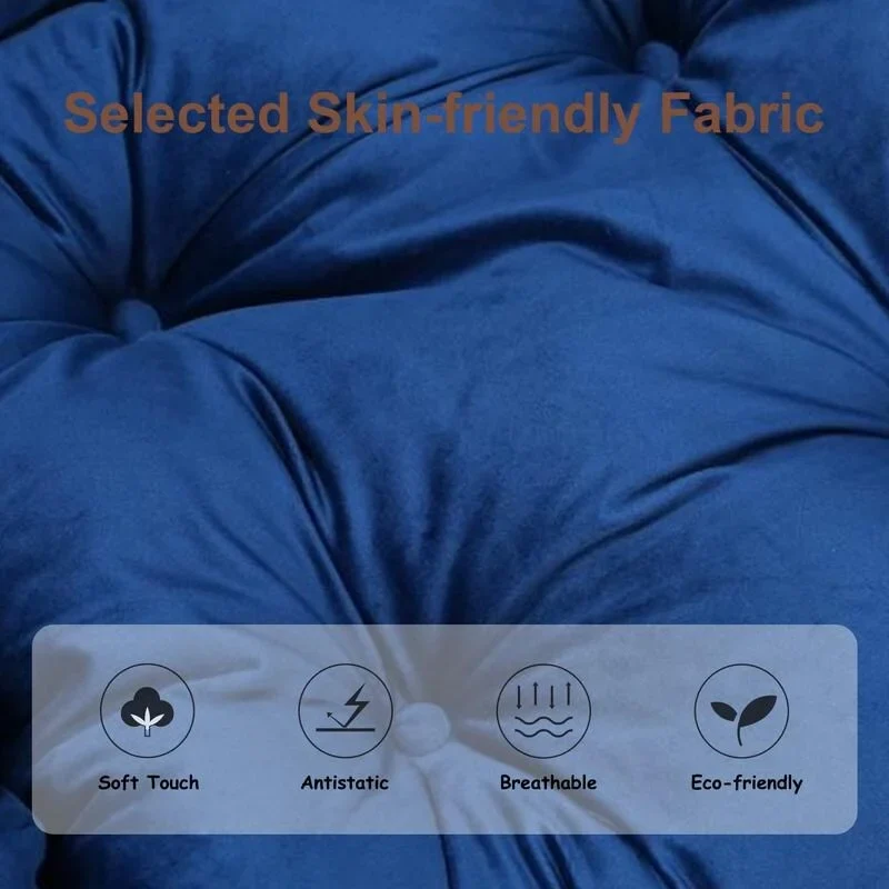 Modern Cotton Thick Padded Lazy Chair With Folding Ottoman