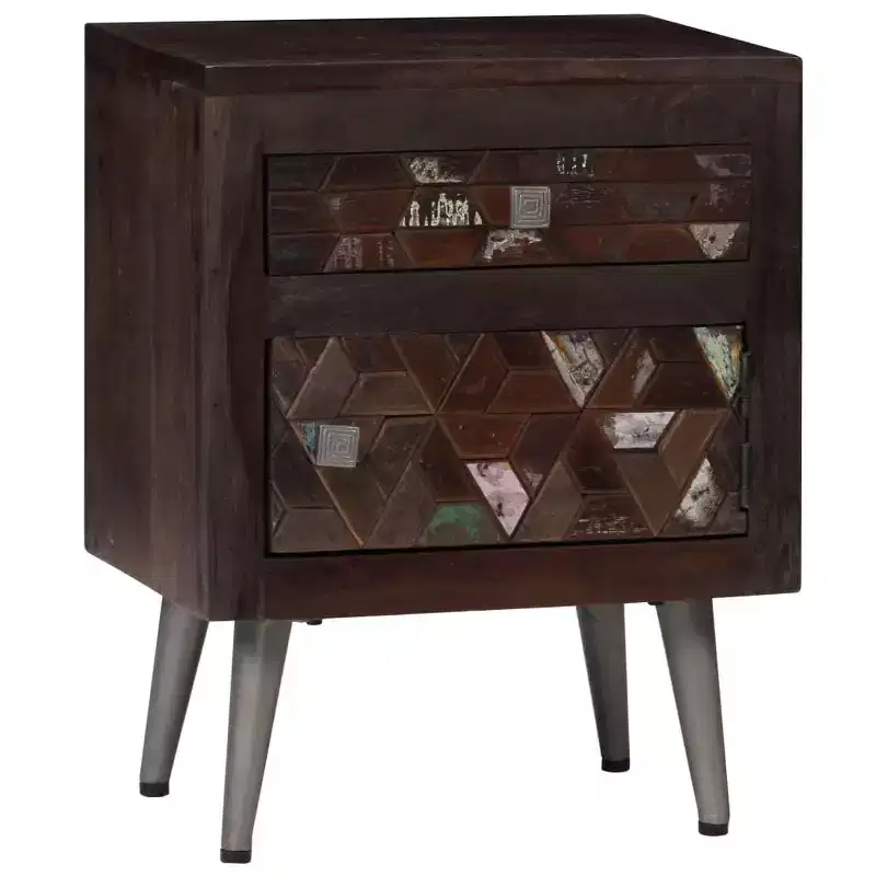 vidaXL Bedside Cabinet Solid Reclaimed Wood 15.7x11.8x19.6