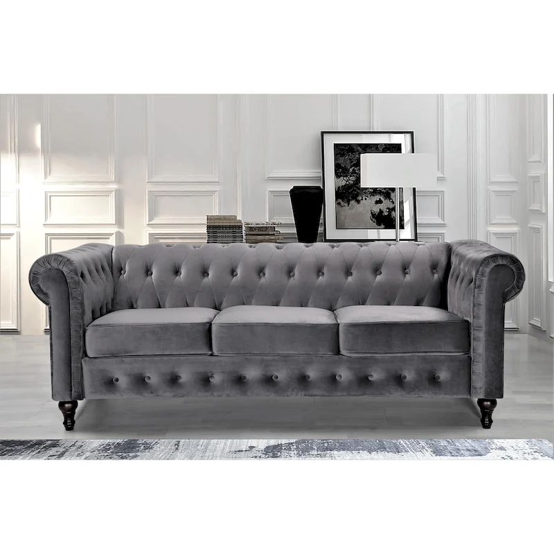 Brooks Classic Chesterfield 3-Piece Living Room Set-Chair Loveseat & Sofa