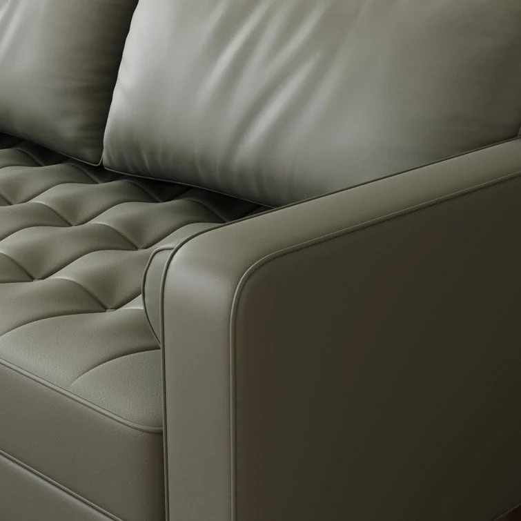 70-Inch Faux Leather Tufted Sofa