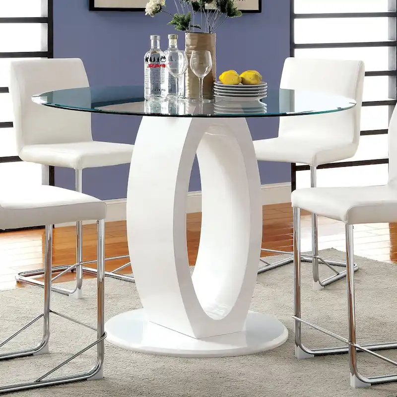 48-inch High-gloss Round Counter Height Table