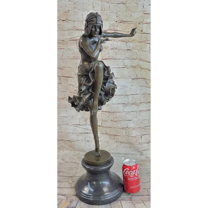 Chiparus Art Deco Bronze Female Dancer Figure Statue Sculpture 27 Inches X 10.5 Inches