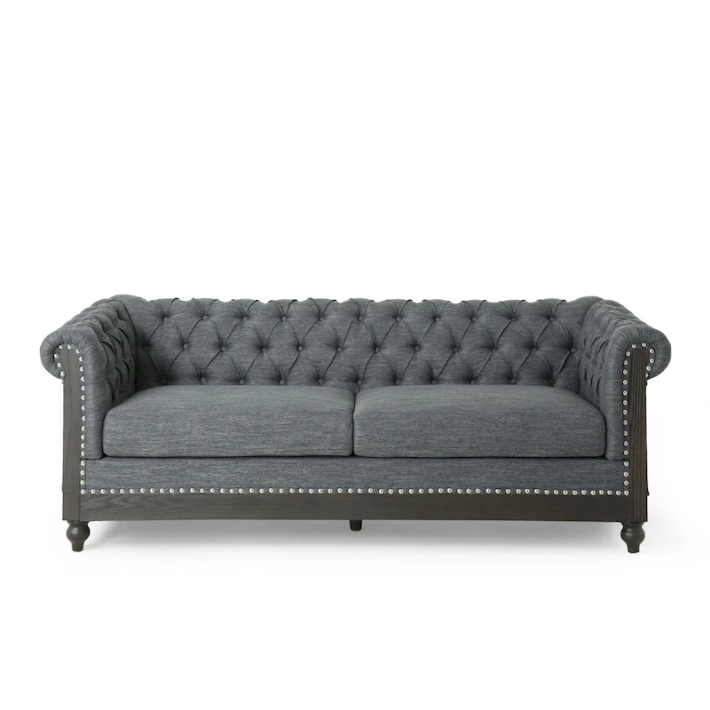 Castalia Nailhead Trim Chesterfield Sofa by Christopher Knight Home - 78.75 L x 33.50 W x 28.00 H