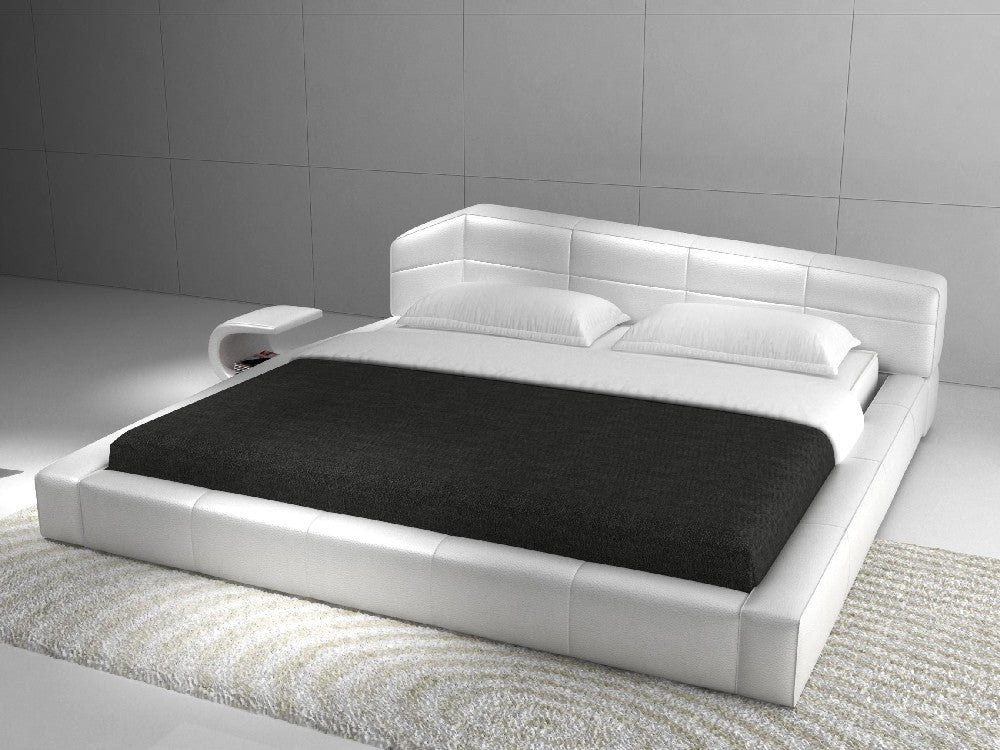 Darla White Modern Platform Bed