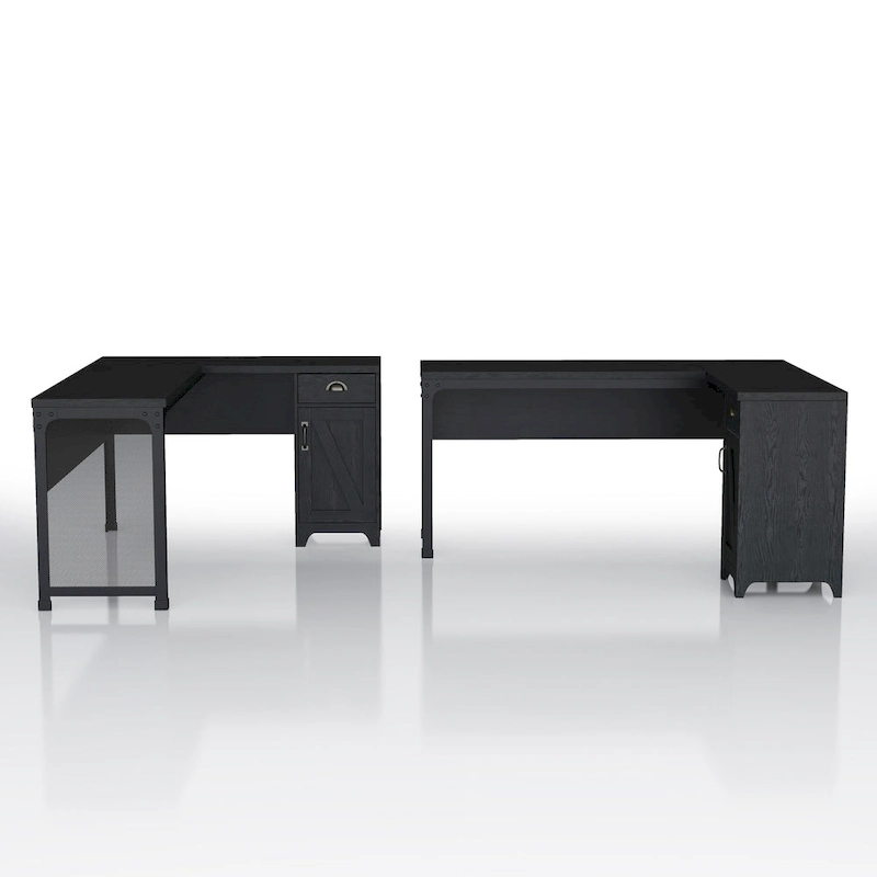 DH BASIC Farmhouse 61-inch L-shape Desk by Denhour