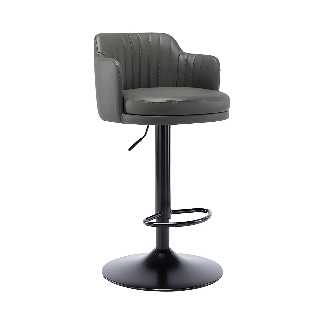 Modern Leather Armrests Swivel Adjustable Bar Stool