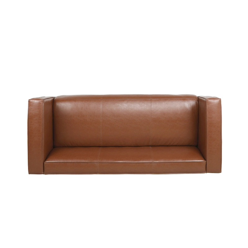 Goyette Faux Leather 3 Seater Sofa by Christopher Knight Home