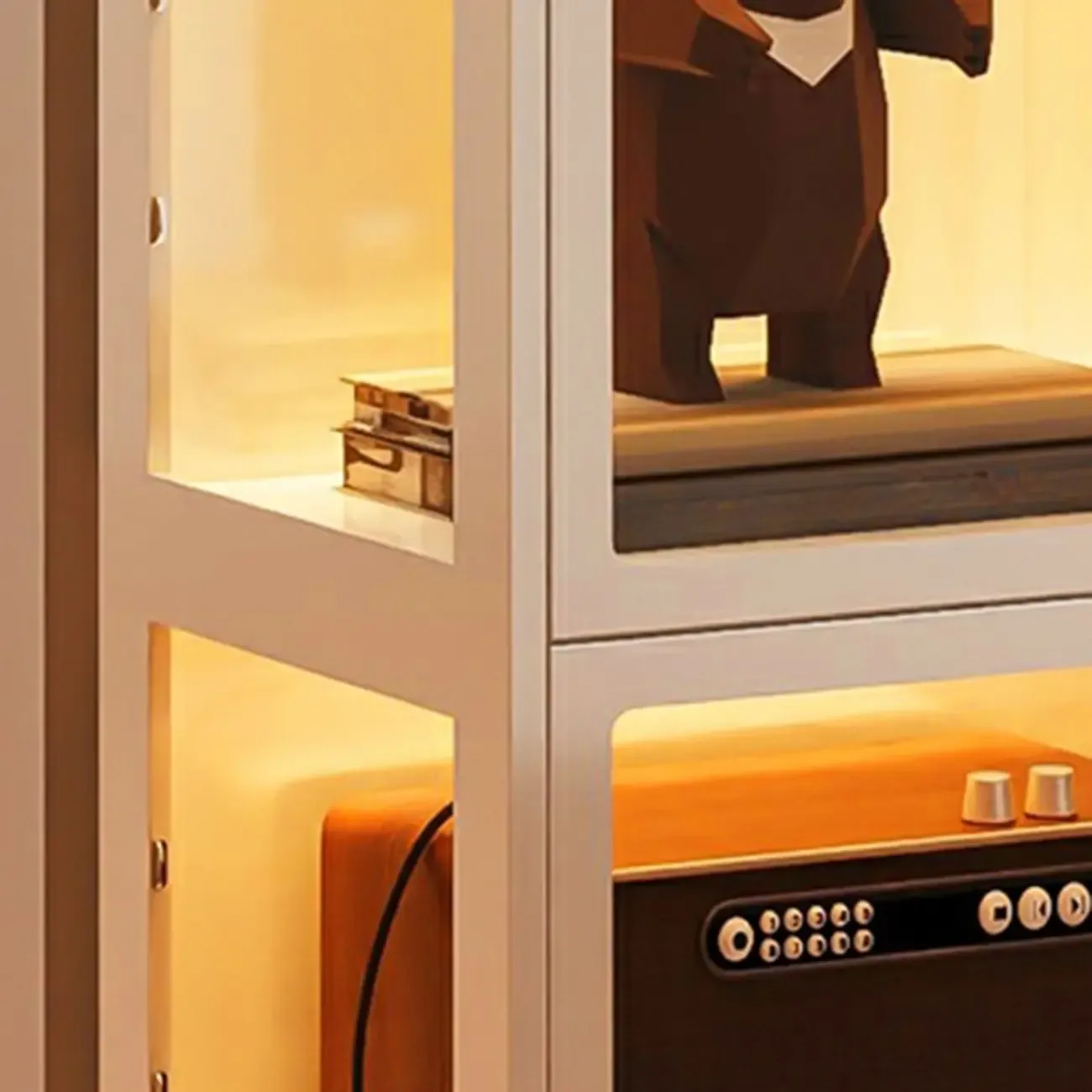 White 5-Tier Modern Metal Closed Back Bookcase