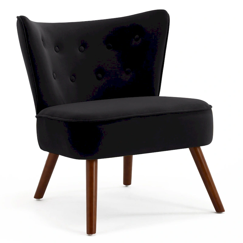 Tufted Velvet Accent Chair Upholstered Living Room Side Chair - 27.6 W x 28 D x 31.3 H