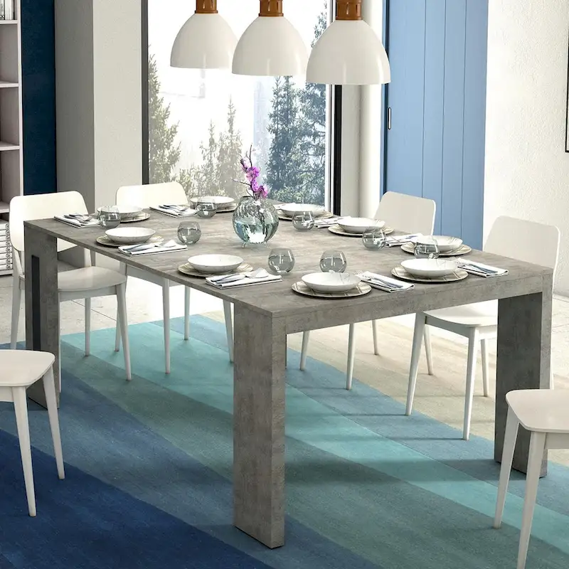 ERIKA Modern Extendable Console Table Dining Table - 31.5  W x 17.5  D x 30  H ( Ext: 17.5  - 73  W )