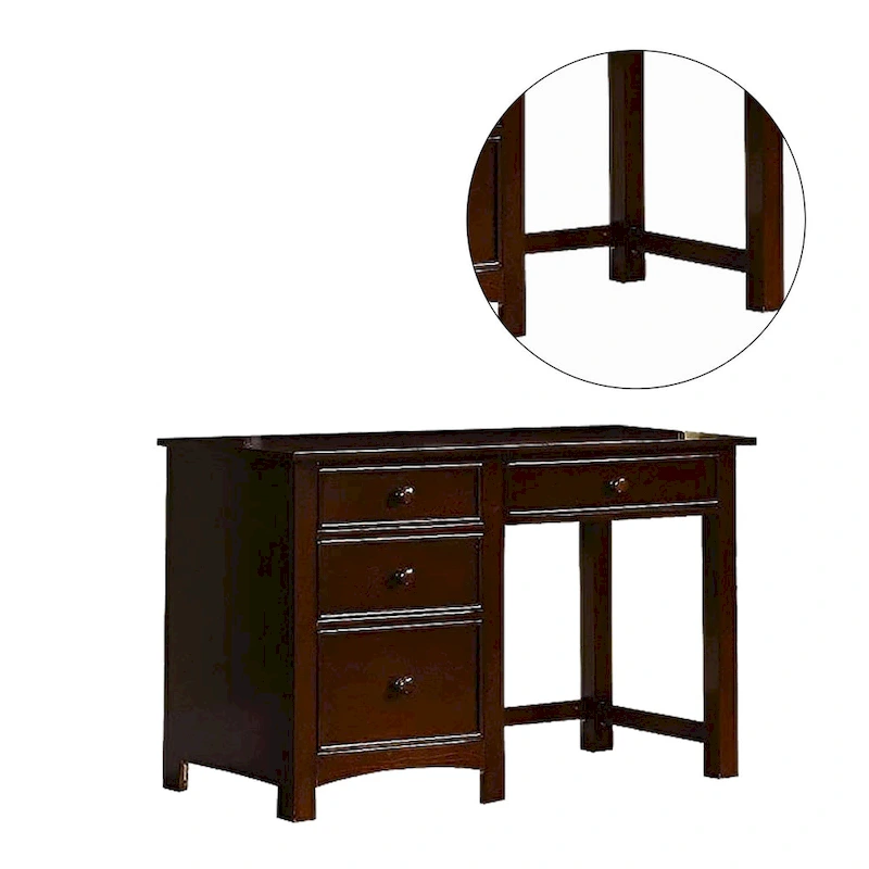 Wooden Desk with Four Drawers