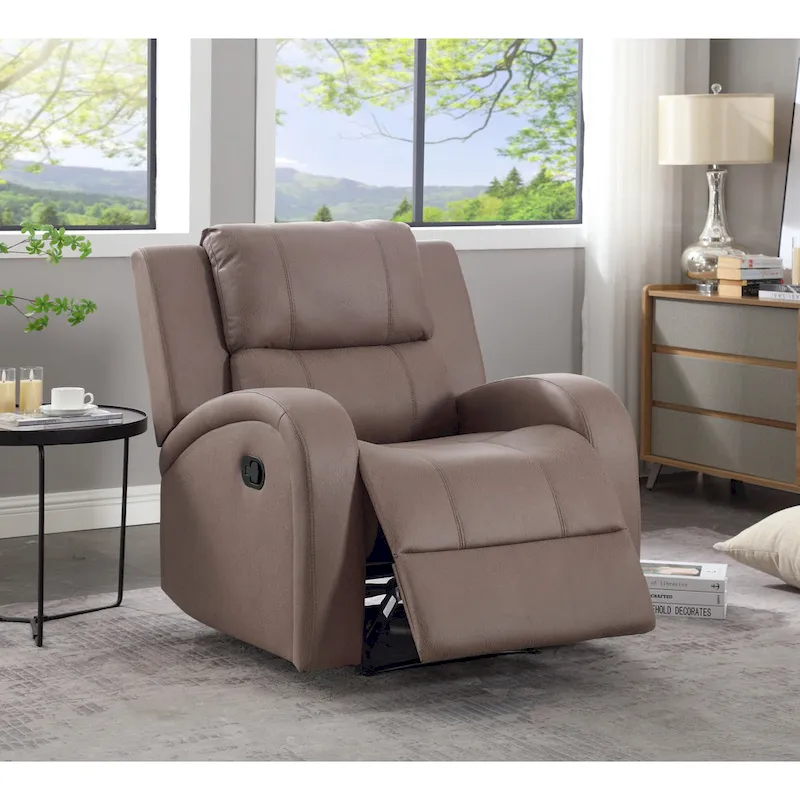 Modern Soft and Faux Leather Manual Recliner Chair