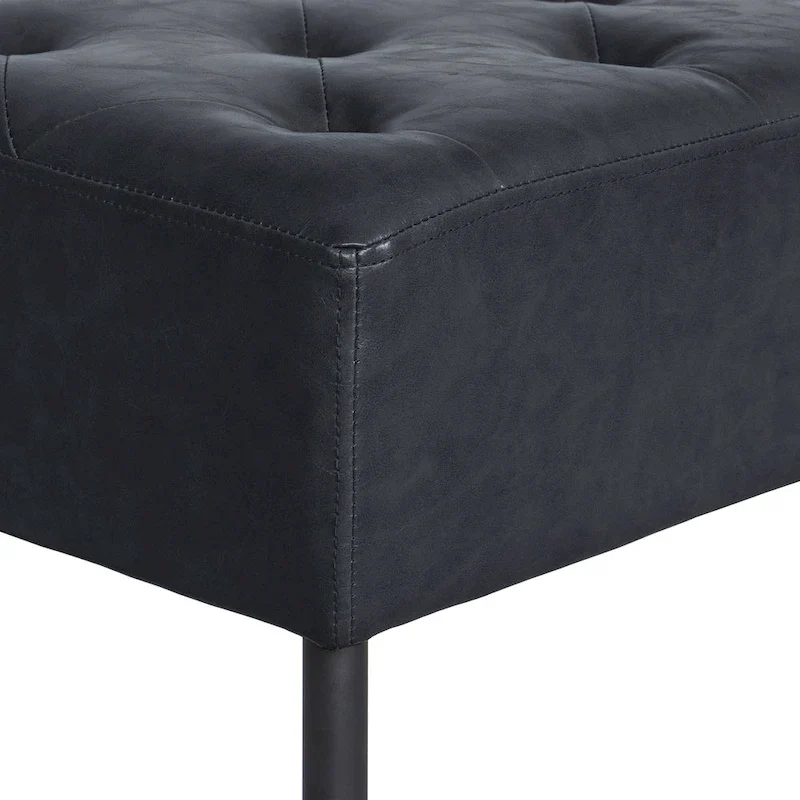 Maypex Faux Leather Upholstered Bench with Tufted Seat