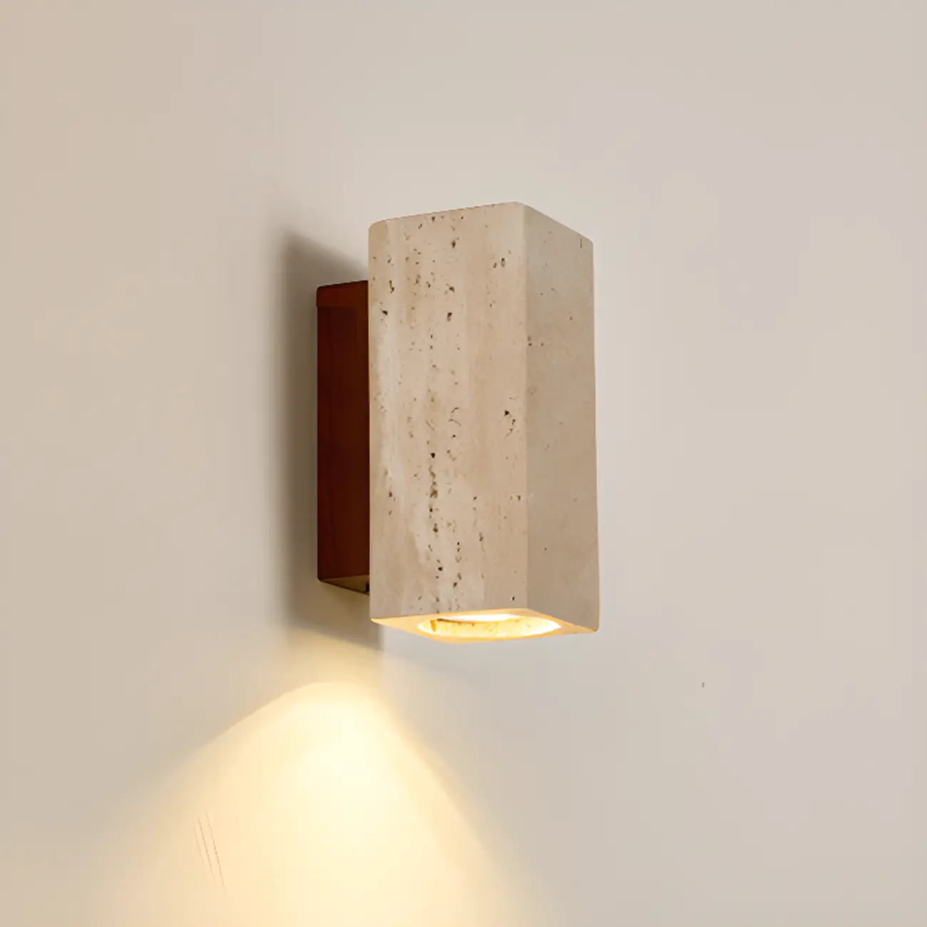 Cylinder Indoor Modern Beige Stone Wall Sconce Light Hardwired