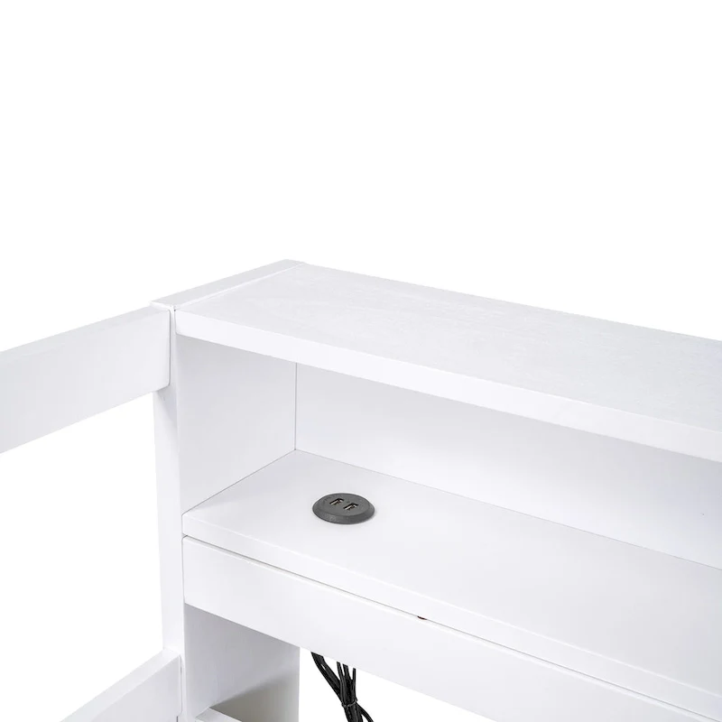 Twin XL Wood Daybed with 2 Trundles and USB Charging Design