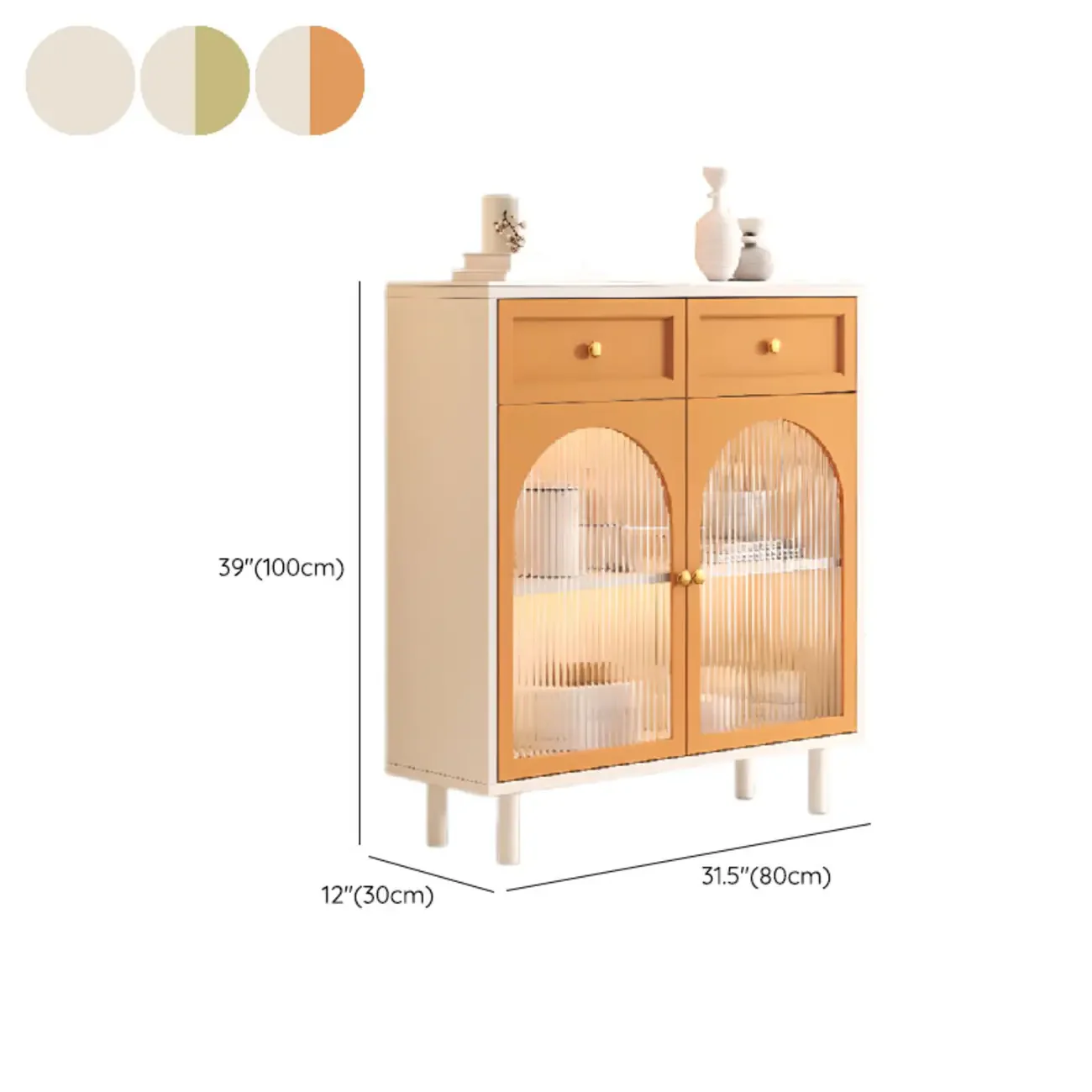 Scandinavian Wooden Kitchen Cabinet with Stone Counter Top