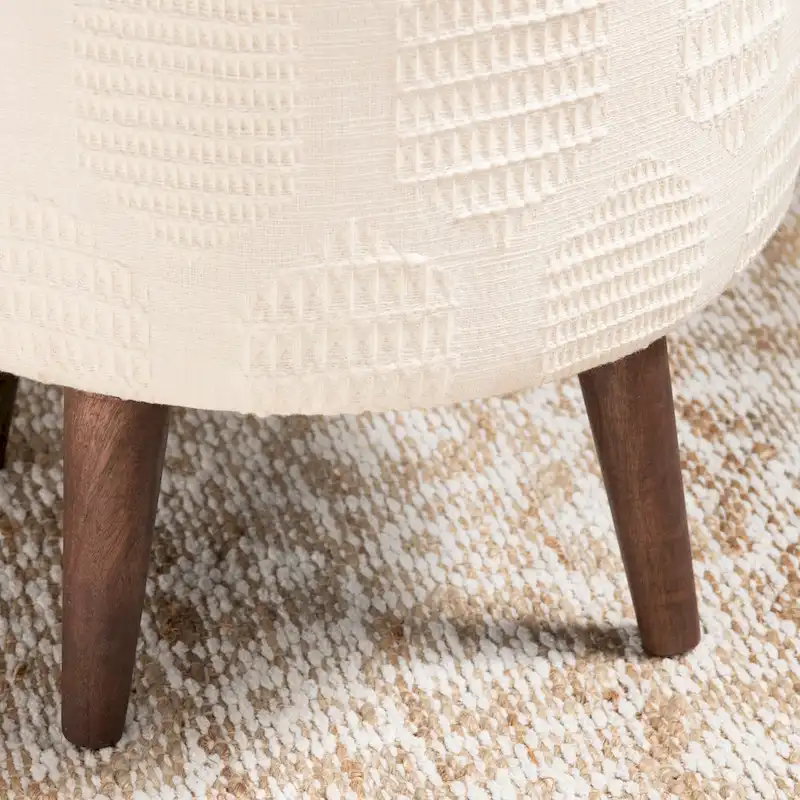 Calliope Cream Round Stool