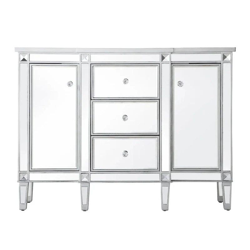 2-Door Mirrored Accent Cabinet