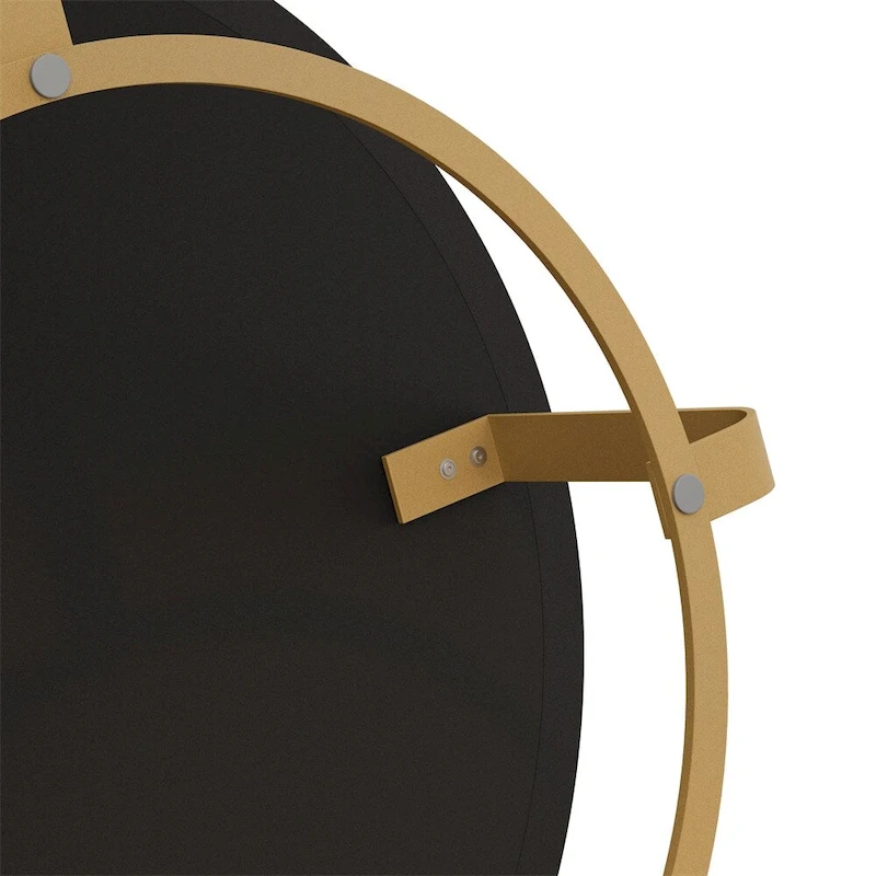 Modern Wood Round Coffee Table with Metal Legs