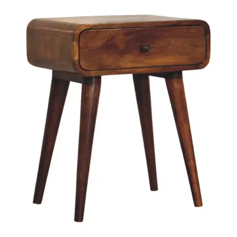 HomeRoots 22 Chestnut Solid Wood One Drawer Nightstand