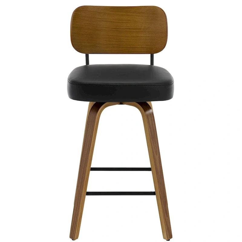 26-Inch Upholstered Swivel Counter Height Bar Stools - 36.4 H x 17.1 W x 20 D