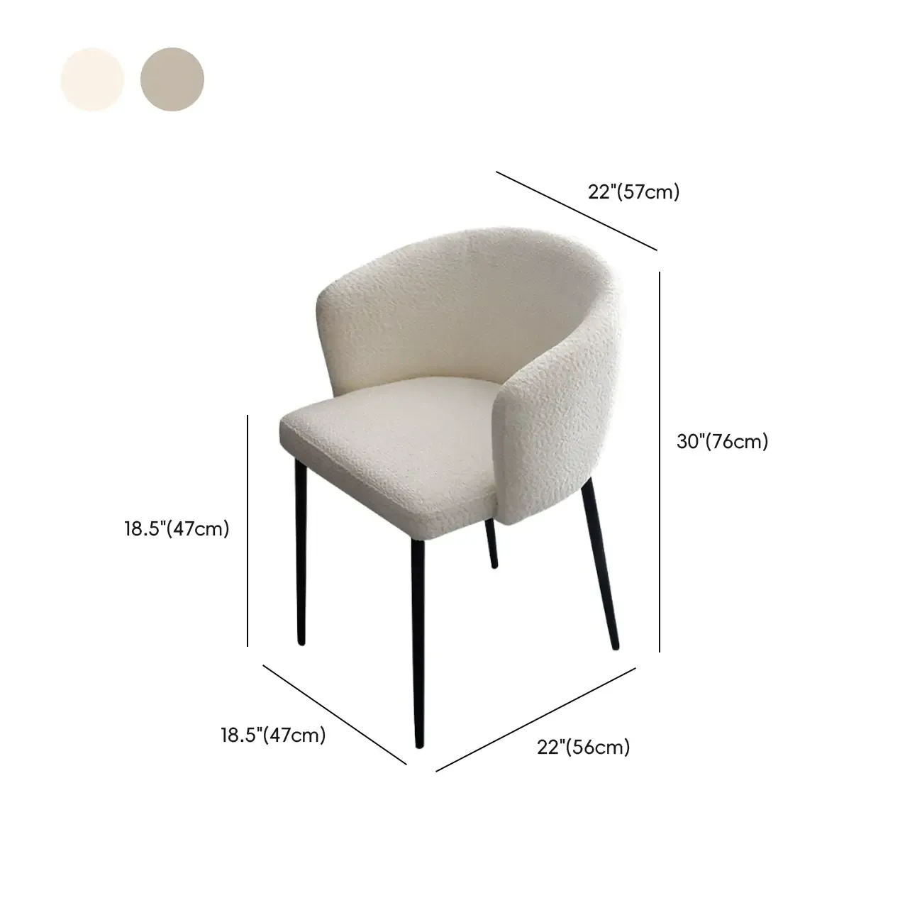 Modern Chenille Upholstered  Metal Leg Dining Chair