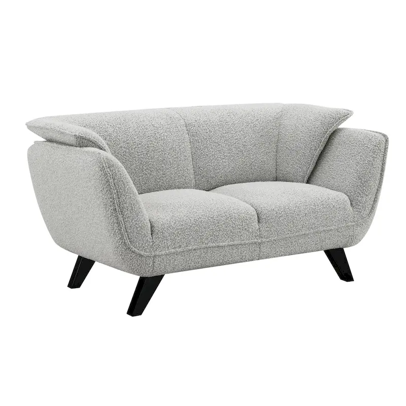 Light Gray Boucle Loveseat