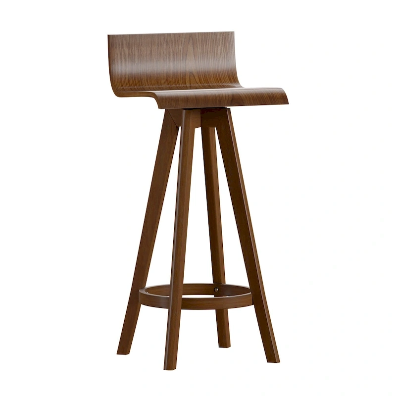 Ellery Mid-Century Modern Swivel Wood Stool (Set of 2) iNSPIRE Q Modern