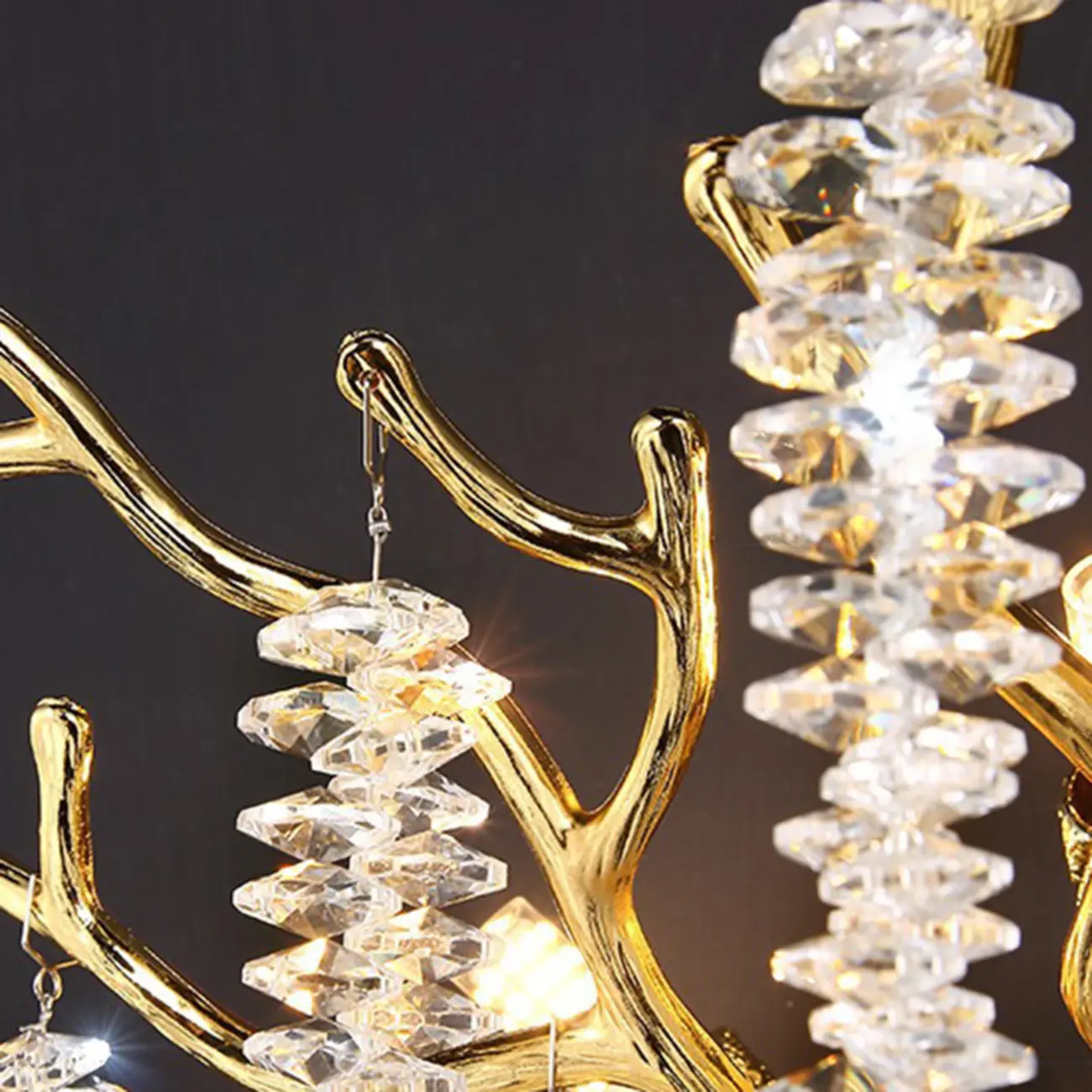 Luxury Crystal Branch Gold Metal Wall Sconce