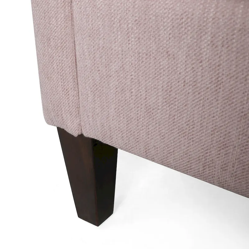 Light Pink 76.5 Modern 3-Seater Sofa with Birch Legs and Plush Seating