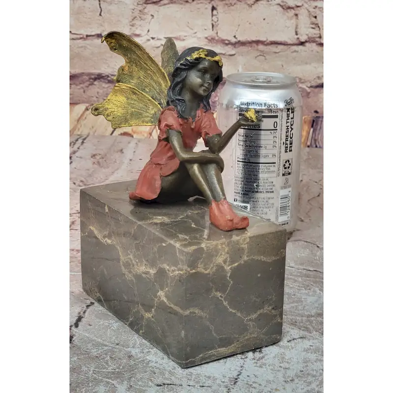 Hand Made Multi Color Fairy Angel Genuine Bronze Sculpture By Milo