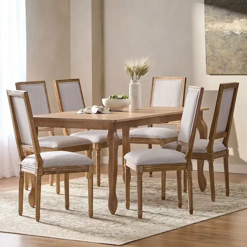 Regan Upholstered Expandable 7 Piece Dining Set by Christopher Knight Home